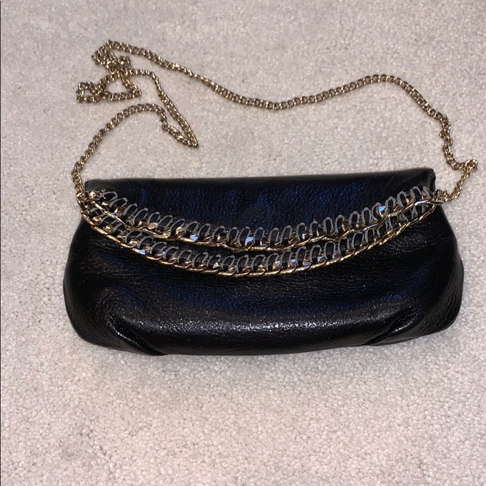 Henri Bendel clutch with gold shoulder strap!